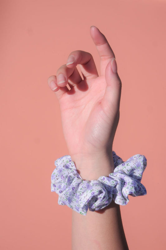 Scrunchie - Purple Ditsy
